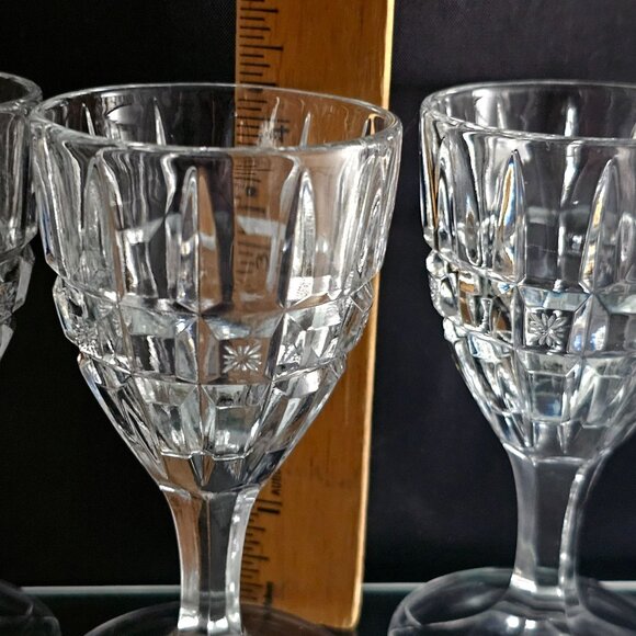 3 Richards Hartley EAPG Verona Cocktail Glasses 4.25" block star antique 1910 - Picture 8 of 8